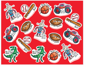 Valentine Sticker Sheet for Boys