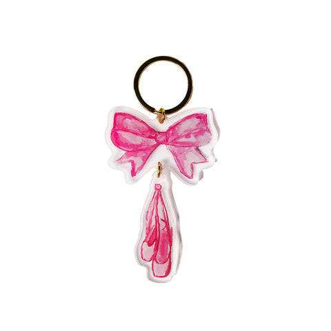 Pink Bow and Ballet Slippers Keychain